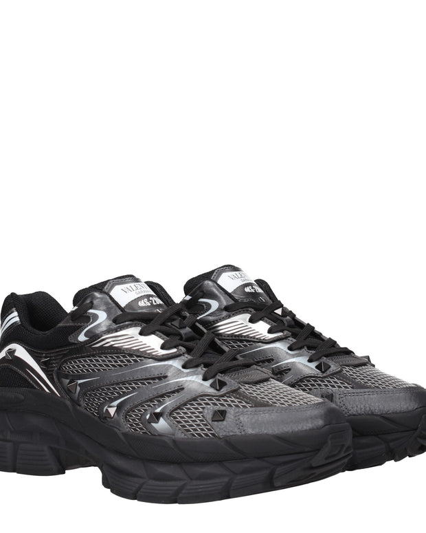 Black Fabric Athletic Sneakers