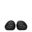 Black Leather Slippers Sandals