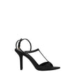 Black Satin Stiletto Heels Sandals