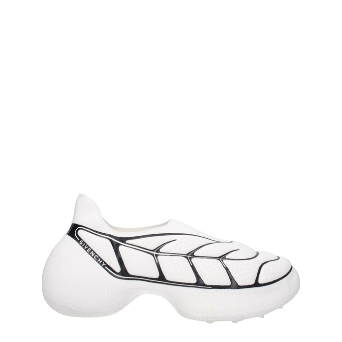 White Fabric Low Tops