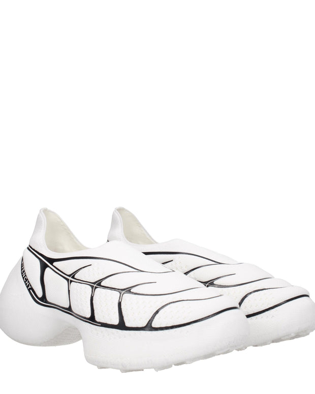 White Fabric Low Tops