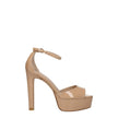 Beige Leather Platform Sandals