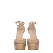 Beige Leather Platform Sandals