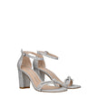 Gray Fabric Platform Sandals