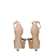 Beige Leather Platform Sandals