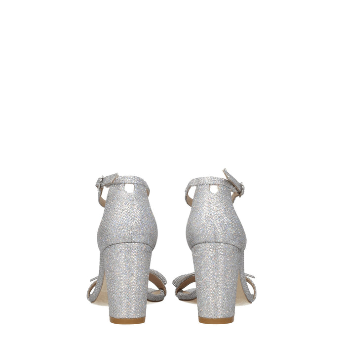 Gray Fabric Platform Sandals