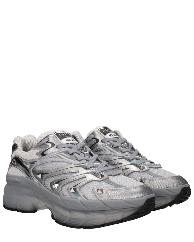 Gray Fabric Athletic Sneakers