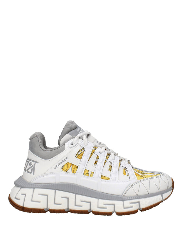 White Fabric Athletic Sneakers