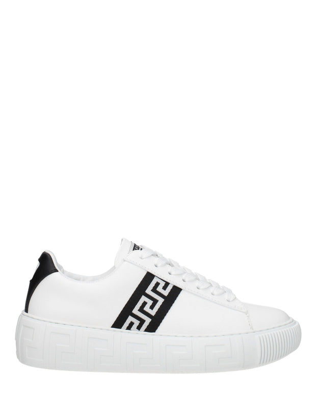White Leather Low Top Sneakers