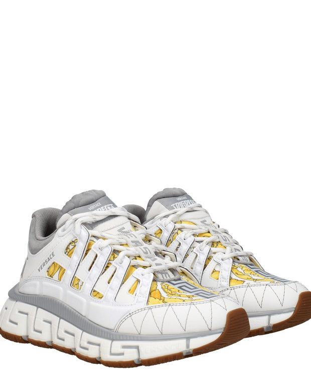 White Fabric Athletic Sneakers