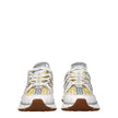 White Fabric Athletic Sneakers