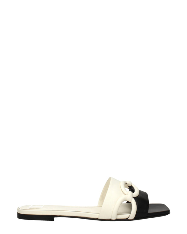 Black Leather Slippers