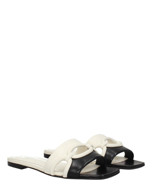 Black Leather Slippers