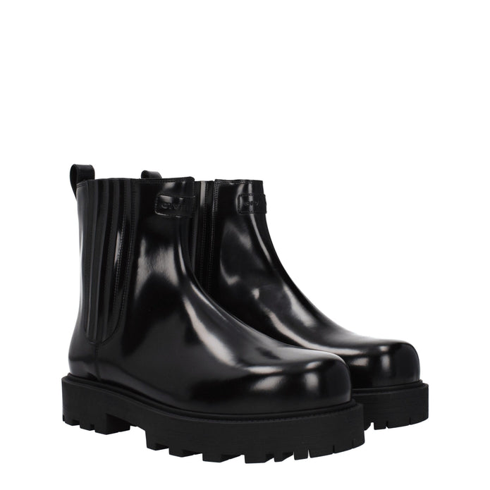 Black Leather Ankle Boots