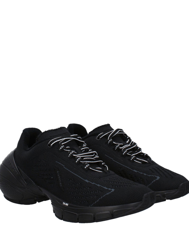 Black Fabric Athletic Sneakers