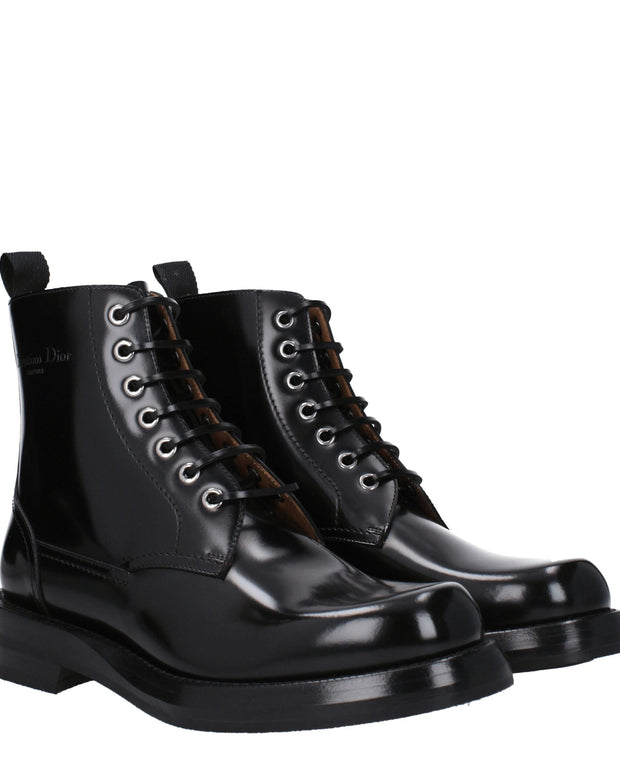 Black Leather Ankle Boots