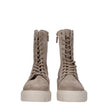 Beige Leather Ankle Boots