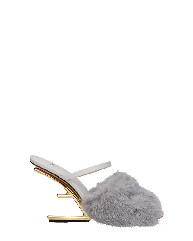 Gray Mink Slippers