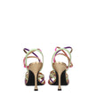 Multicolor Leather Stiletto Heel Sandals