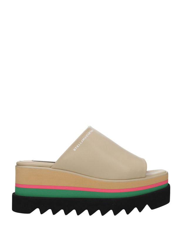 Beige Leather Slippers