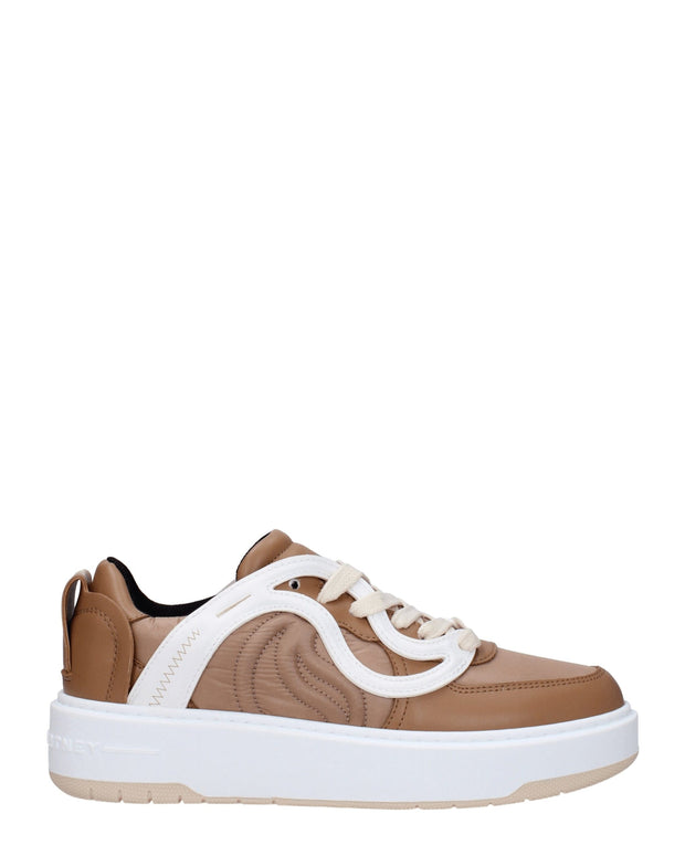 Brown Fabric Chunky Sneakers