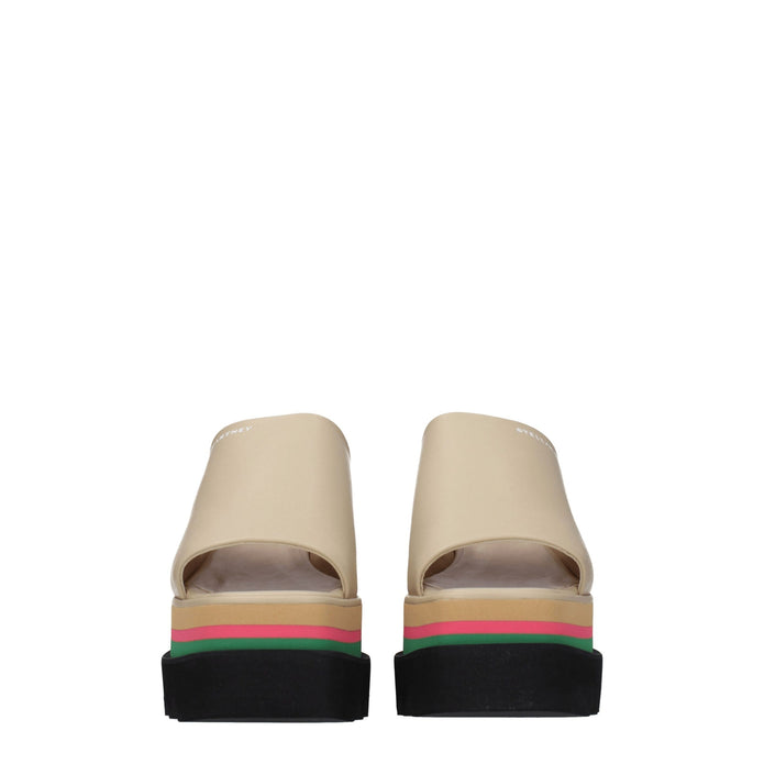 Beige Leather Slippers