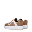 Brown Fabric Chunky Sneakers
