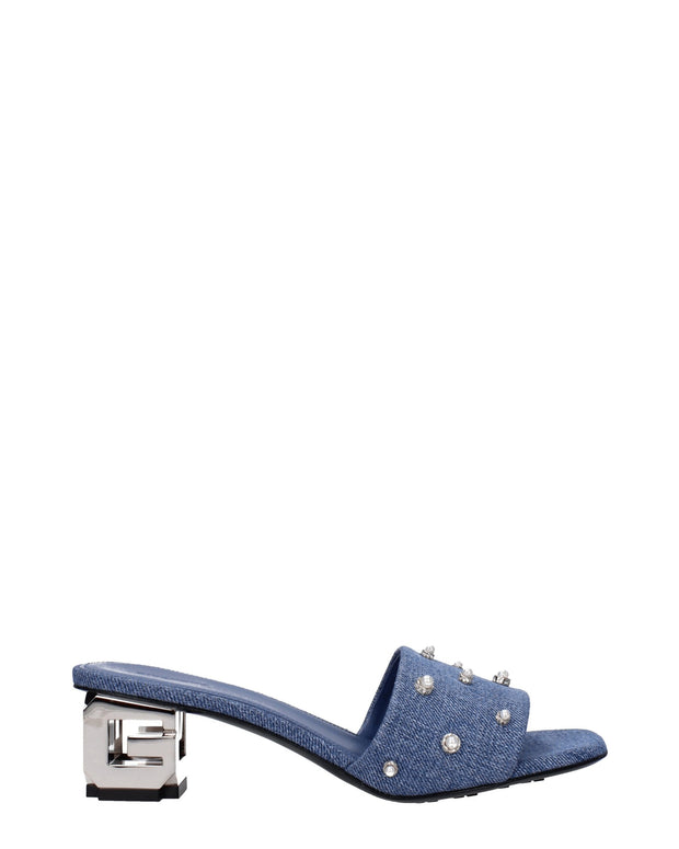 Blue Fabric Sandals