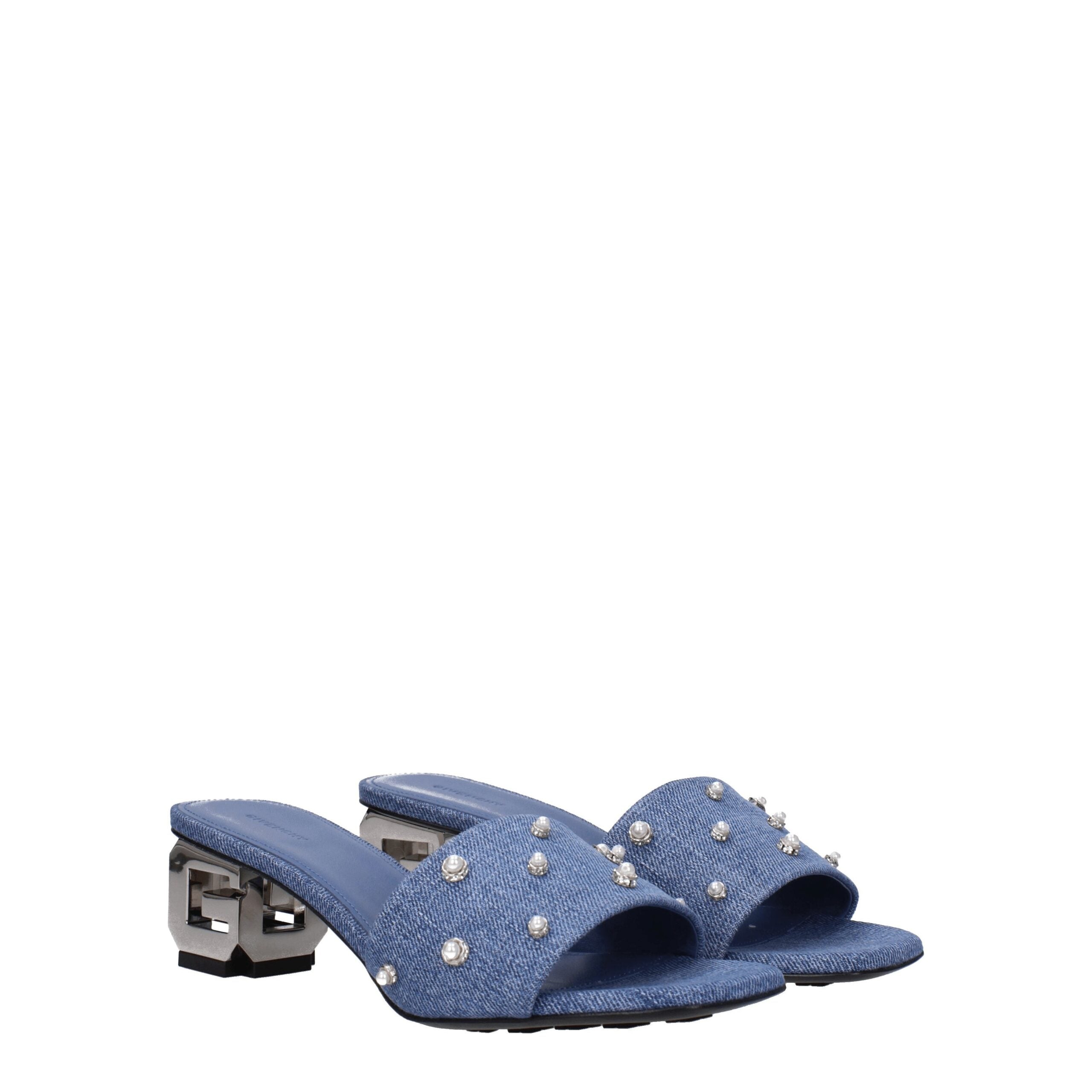 Blue Fabric Sandals
