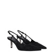 Black Fabric High Heel Pumps