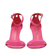 Pink Leather Stiletto Heel Sandals