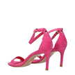Pink Leather Stiletto Heel Sandals