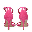 Pink Leather Stiletto Heel Sandals