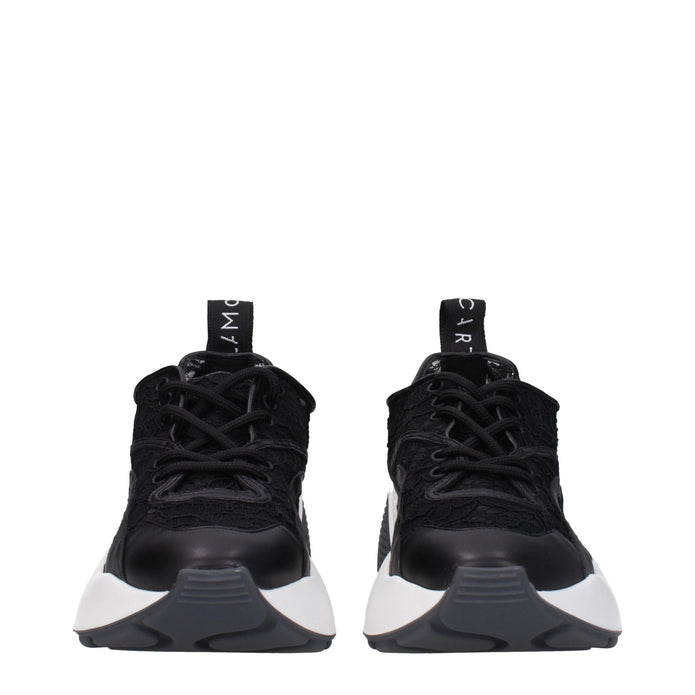 Black Fabric Chunky Sneakers