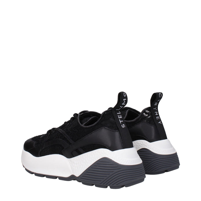 Black Fabric Chunky Sneakers