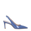 Light Blue Leather High Heel Pumps
