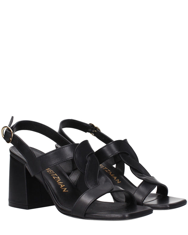 Black Leather Platform Sandals