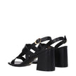 Black Leather Platform Sandals