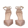 Pink Leather Stiletto Heel Sandals