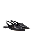 Black Leather Ballet Flats