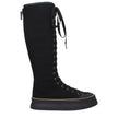Black Fabric Lace-Up Boots