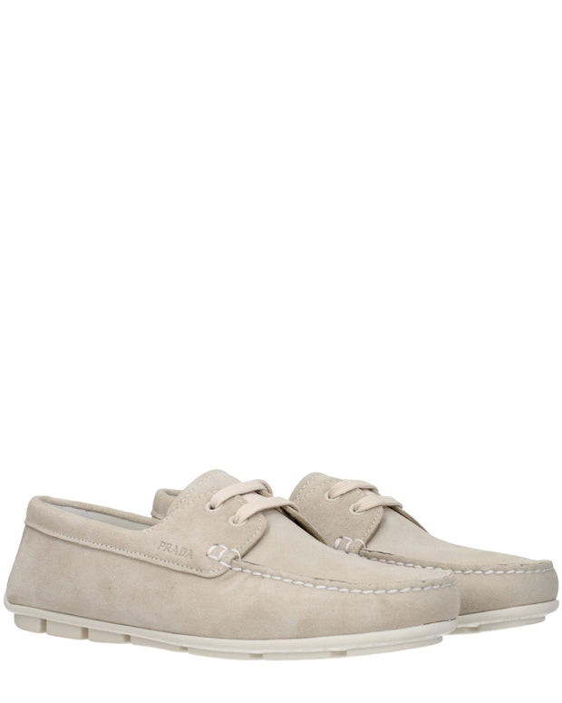 Gray Leather Slip-On Loafers