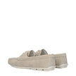 Gray Leather Slip-On Loafers