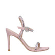 Pink Leather Stiletto Heel Sandals