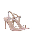 Pink Leather Stiletto Heel Sandals
