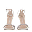 White Leather Stiletto Heel Sandals
