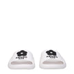 White Cotton Slippers Sandals