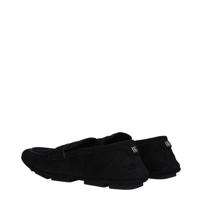 Black Leather Slip-On Loafers