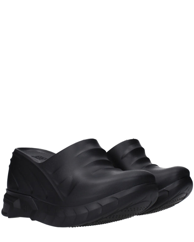 Black Cotton Slippers Sandals