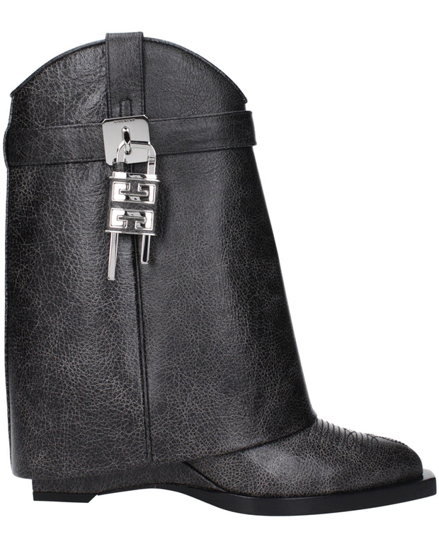 Black Leather Ankle Boots